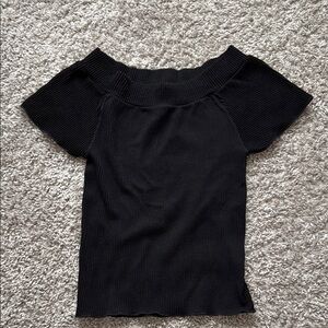 Intimately Free People Black Ribbed Tee